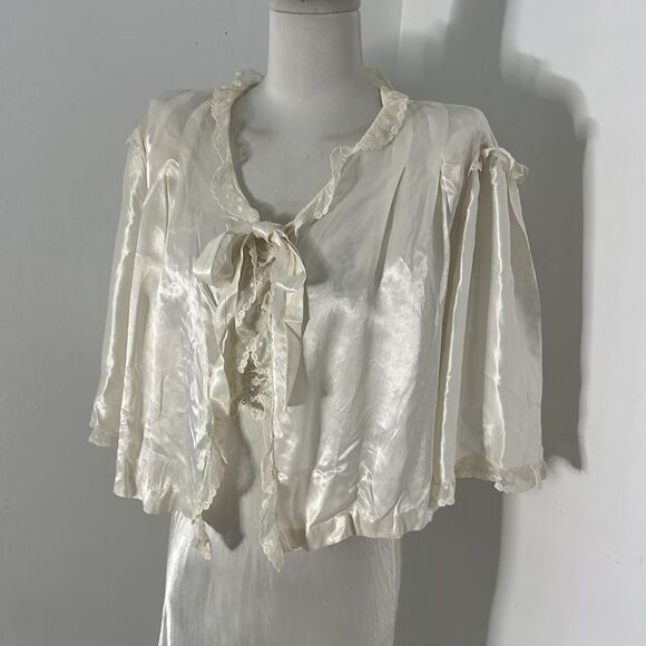 Rare 1930s Slipper Satin Bias Cut Peignoir Set VOLUP - Picture 11 of 13